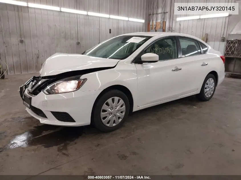 2018 Nissan Sentra S VIN: 3N1AB7AP6JY320145 Lot: 40803057