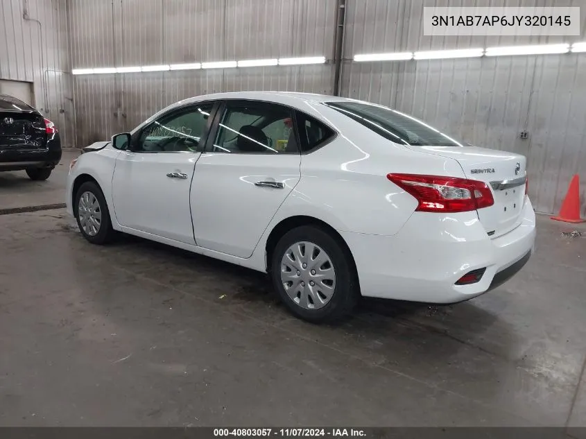 2018 Nissan Sentra S VIN: 3N1AB7AP6JY320145 Lot: 40803057