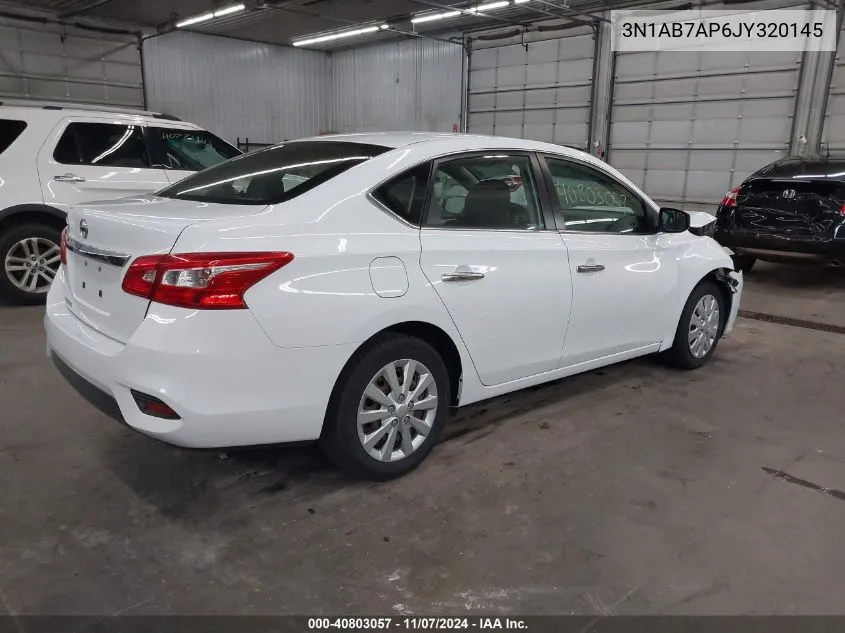 2018 Nissan Sentra S VIN: 3N1AB7AP6JY320145 Lot: 40803057