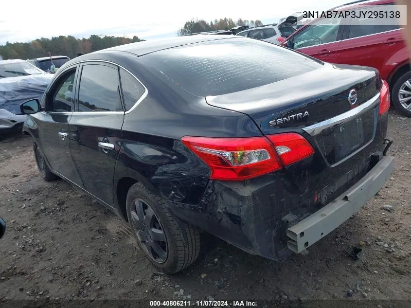 2018 Nissan Sentra S VIN: 3N1AB7AP3JY295138 Lot: 40806211