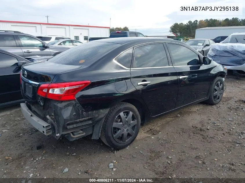 2018 Nissan Sentra S VIN: 3N1AB7AP3JY295138 Lot: 40806211