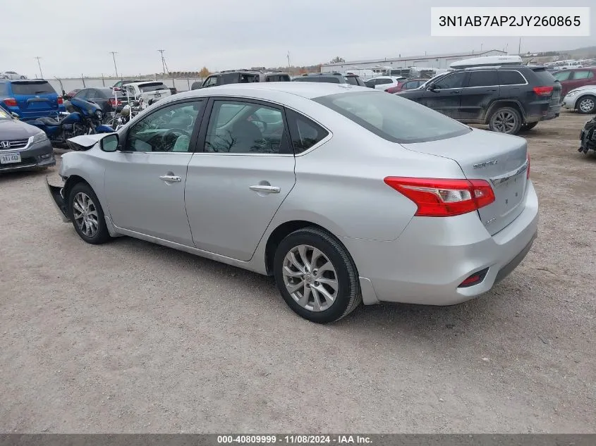 2018 Nissan Sentra Sv VIN: 3N1AB7AP2JY260865 Lot: 40809999