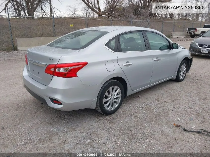 2018 Nissan Sentra Sv VIN: 3N1AB7AP2JY260865 Lot: 40809999