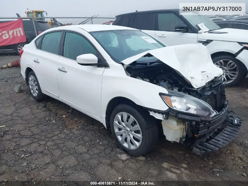 2018 Nissan Sentra S/Sv/Sr/Sl VIN: 3N1AB7AP9JY317000 Lot: 40813671