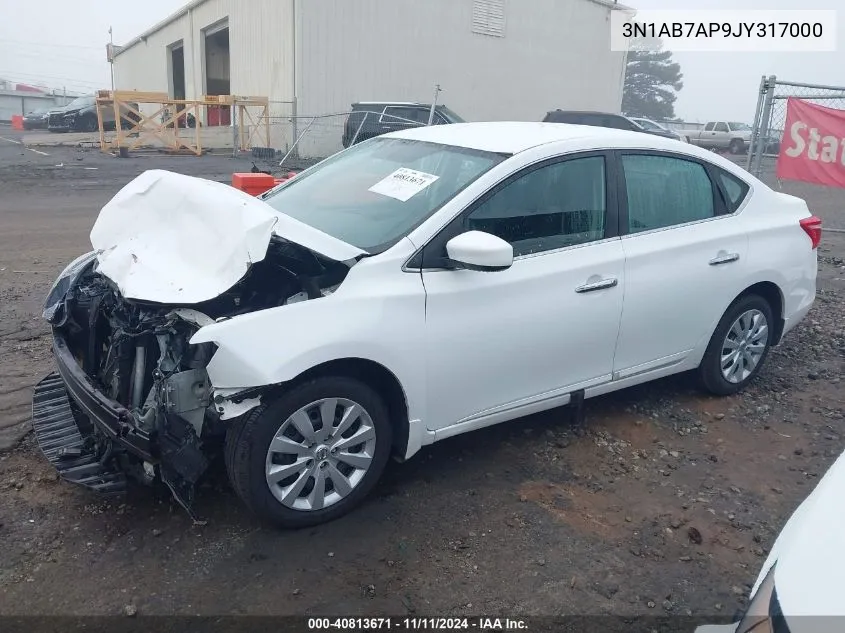 2018 Nissan Sentra S/Sv/Sr/Sl VIN: 3N1AB7AP9JY317000 Lot: 40813671