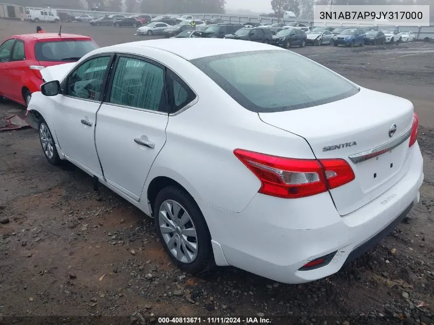 2018 Nissan Sentra S/Sv/Sr/Sl VIN: 3N1AB7AP9JY317000 Lot: 40813671