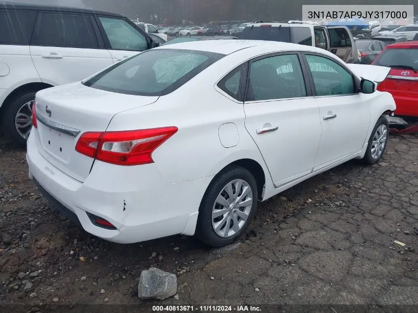 2018 Nissan Sentra S/Sv/Sr/Sl VIN: 3N1AB7AP9JY317000 Lot: 40813671