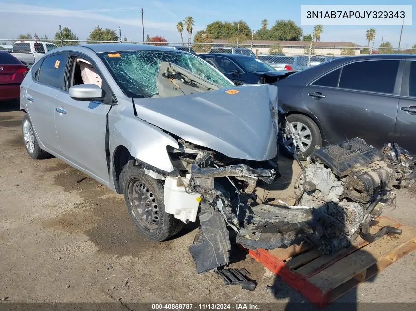 2018 Nissan Sentra S VIN: 3N1AB7AP0JY329343 Lot: 40858787