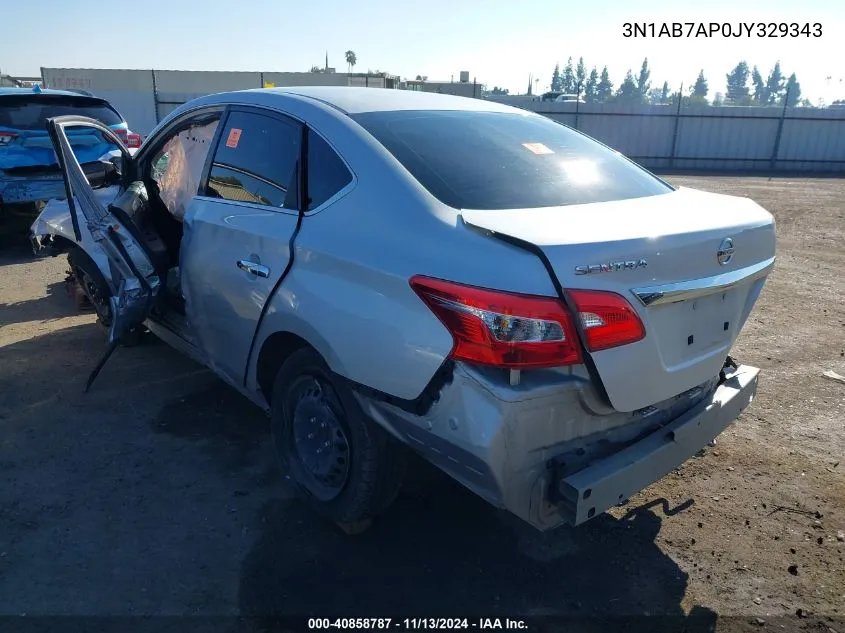 2018 Nissan Sentra S VIN: 3N1AB7AP0JY329343 Lot: 40858787