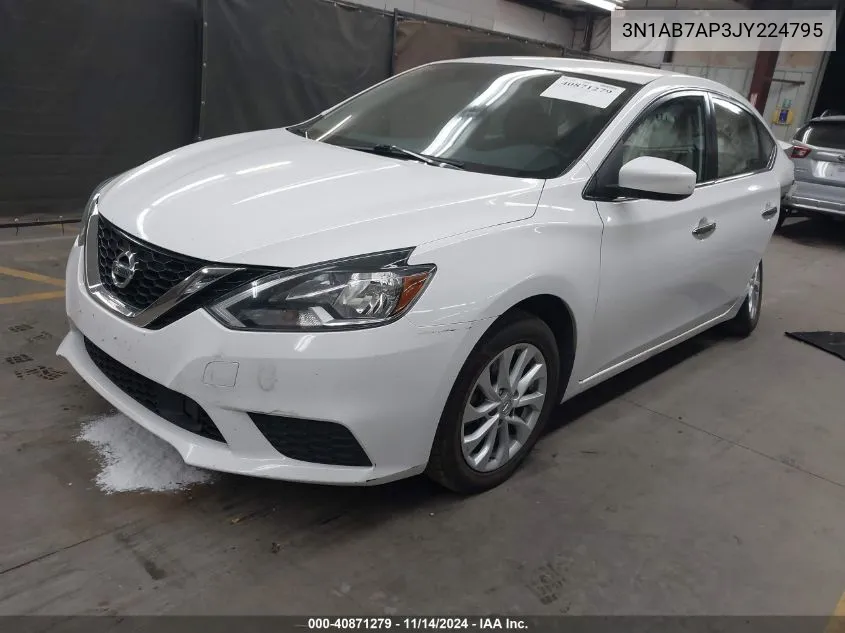 2018 Nissan Sentra Sv VIN: 3N1AB7AP3JY224795 Lot: 40871279