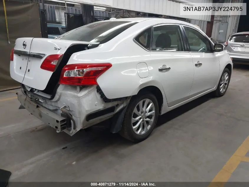 2018 Nissan Sentra Sv VIN: 3N1AB7AP3JY224795 Lot: 40871279