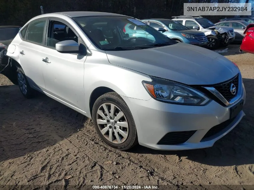 2018 Nissan Sentra S VIN: 3N1AB7AP2JY232984 Lot: 40876734