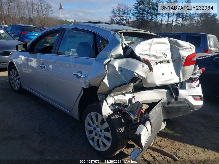 2018 Nissan Sentra S VIN: 3N1AB7AP2JY232984 Lot: 40876734