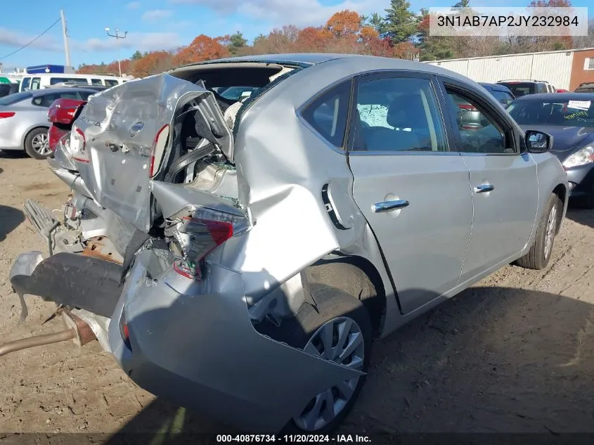 2018 Nissan Sentra S VIN: 3N1AB7AP2JY232984 Lot: 40876734