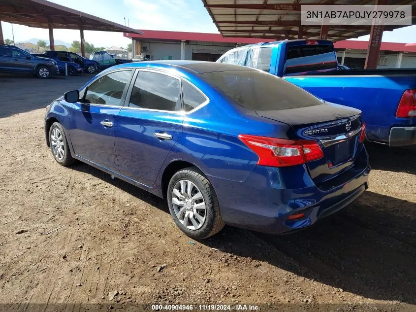 2018 Nissan Sentra S VIN: 3N1AB7AP0JY279978 Lot: 40904946