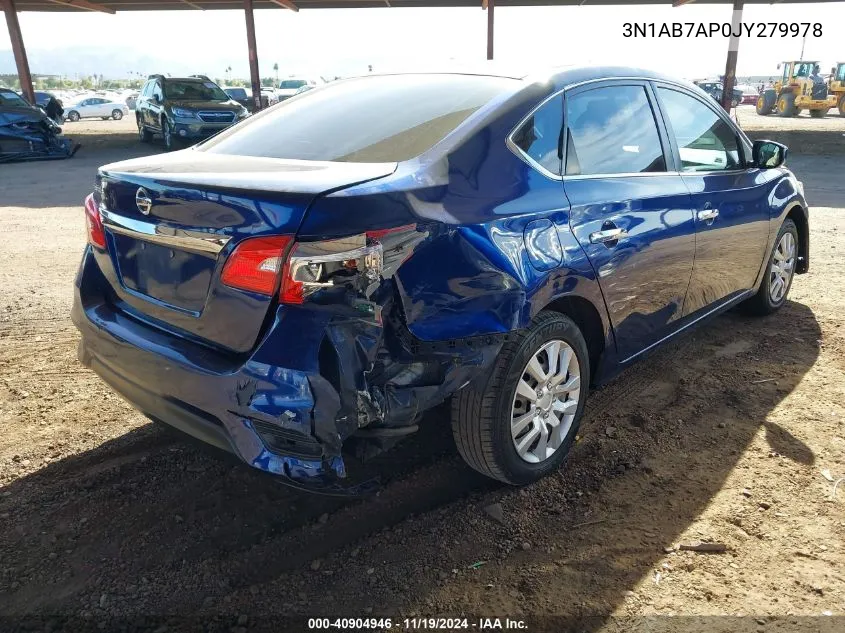 2018 Nissan Sentra S VIN: 3N1AB7AP0JY279978 Lot: 40904946