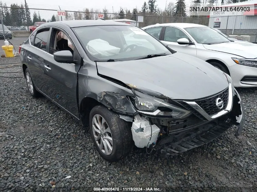 2018 Nissan Sentra Sv VIN: 3N1AB7AP1JL646903 Lot: 40905470