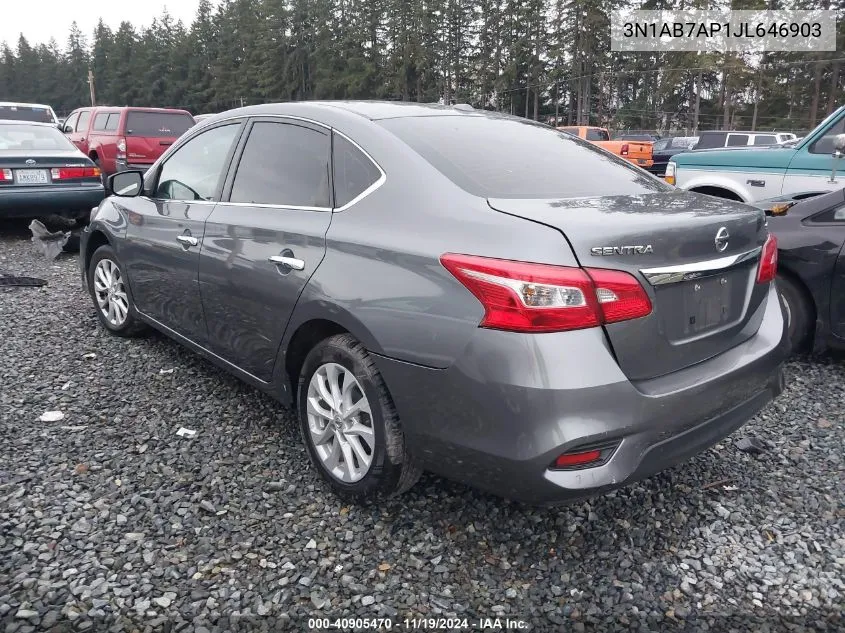 2018 Nissan Sentra Sv VIN: 3N1AB7AP1JL646903 Lot: 40905470