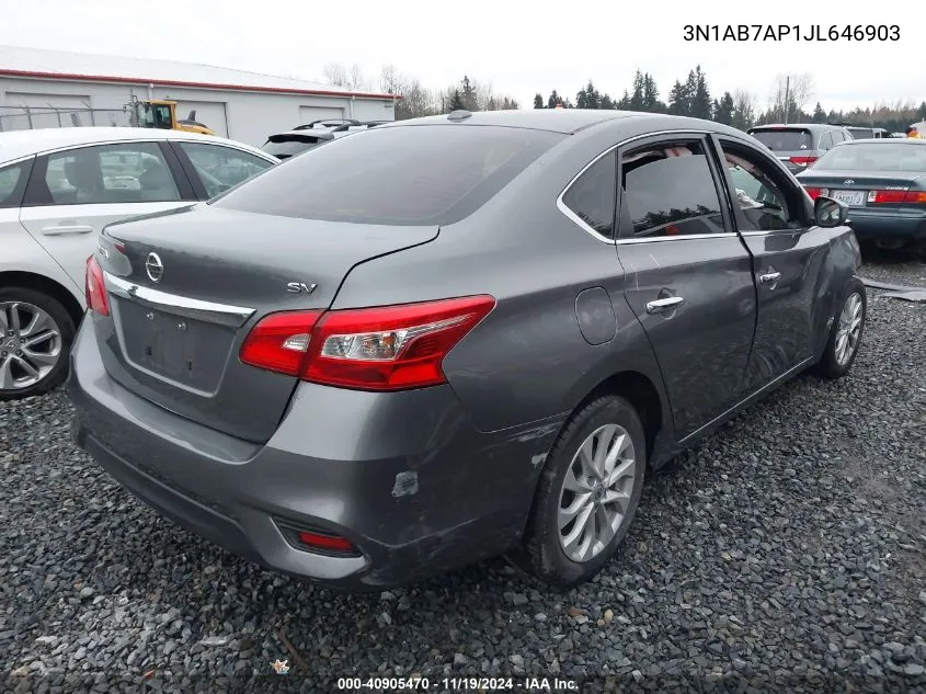 2018 Nissan Sentra Sv VIN: 3N1AB7AP1JL646903 Lot: 40905470