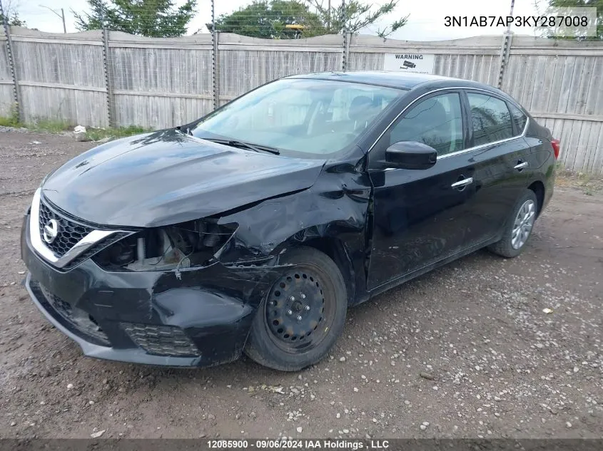 3N1AB7AP3KY287008 2019 Nissan Sentra