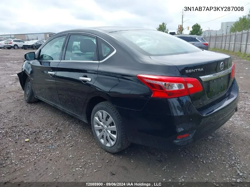 3N1AB7AP3KY287008 2019 Nissan Sentra