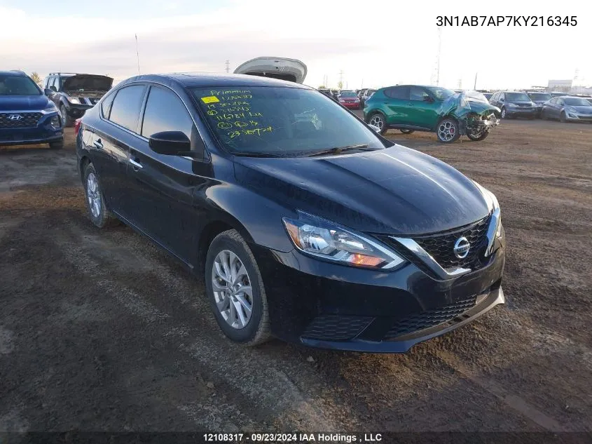 3N1AB7AP7KY216345 2019 Nissan Sentra