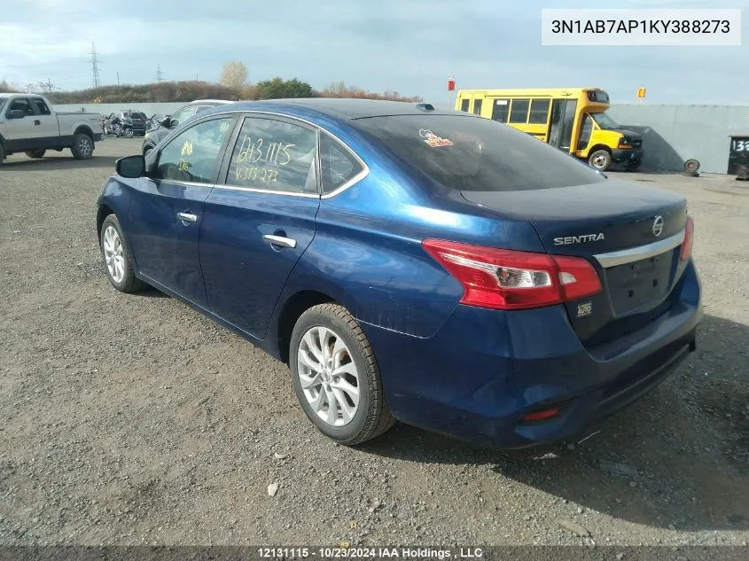 2019 Nissan Sentra VIN: 3N1AB7AP1KY388273 Lot: 12131115