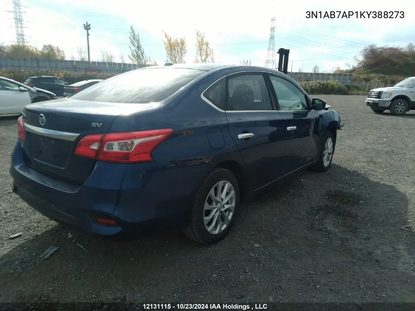 2019 Nissan Sentra VIN: 3N1AB7AP1KY388273 Lot: 12131115