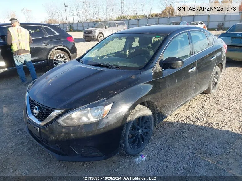 2019 Nissan Sentra VIN: 3N1AB7AP2KY251973 Lot: 12139895