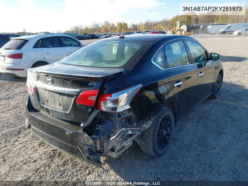 2019 Nissan Sentra VIN: 3N1AB7AP2KY251973 Lot: 12139895