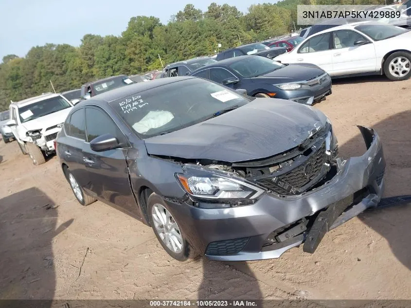 2019 Nissan Sentra Sv VIN: 3N1AB7AP5KY429889 Lot: 37742184