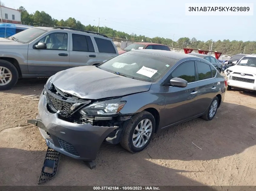 2019 Nissan Sentra Sv VIN: 3N1AB7AP5KY429889 Lot: 37742184