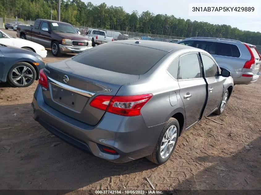 2019 Nissan Sentra Sv VIN: 3N1AB7AP5KY429889 Lot: 37742184