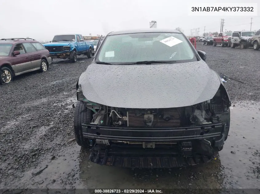 2019 Nissan Sentra Sr VIN: 3N1AB7AP4KY373332 Lot: 38826723