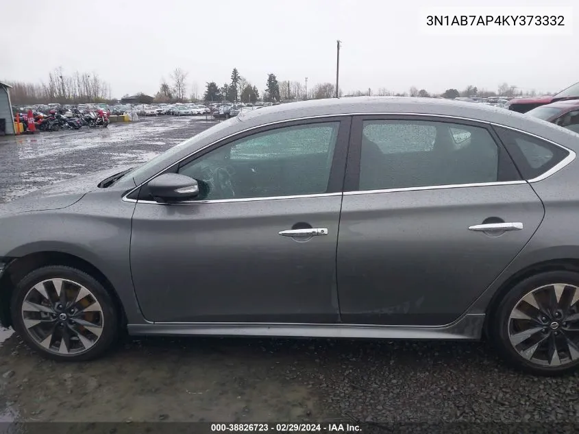 2019 Nissan Sentra Sr VIN: 3N1AB7AP4KY373332 Lot: 38826723