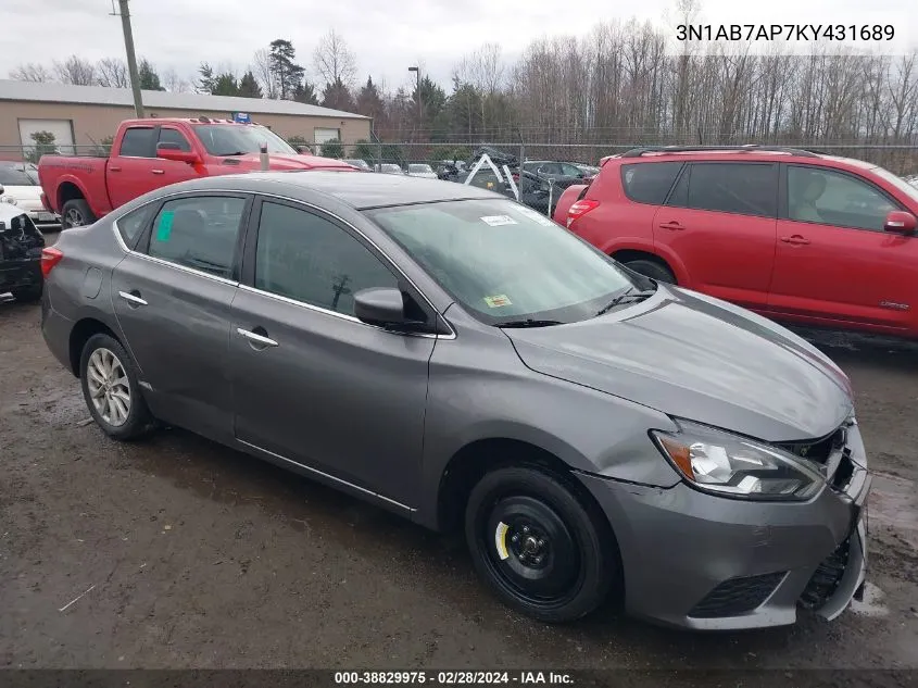 3N1AB7AP7KY431689 2019 Nissan Sentra Sv