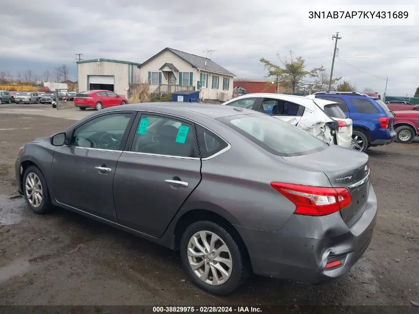 2019 Nissan Sentra Sv VIN: 3N1AB7AP7KY431689 Lot: 38829975