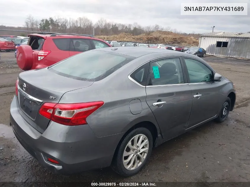 3N1AB7AP7KY431689 2019 Nissan Sentra Sv