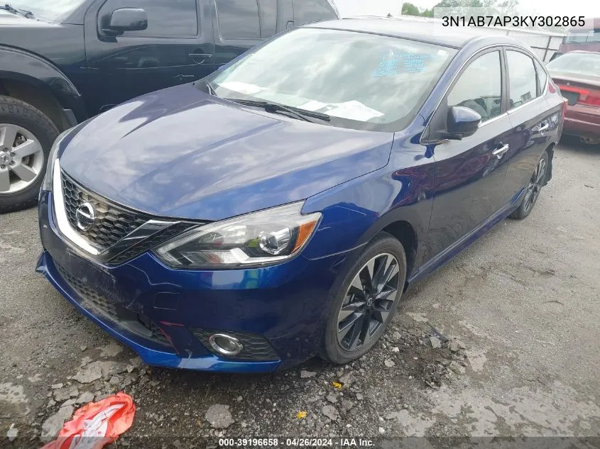 2019 Nissan Sentra Sr VIN: 3N1AB7AP3KY302865 Lot: 39196658