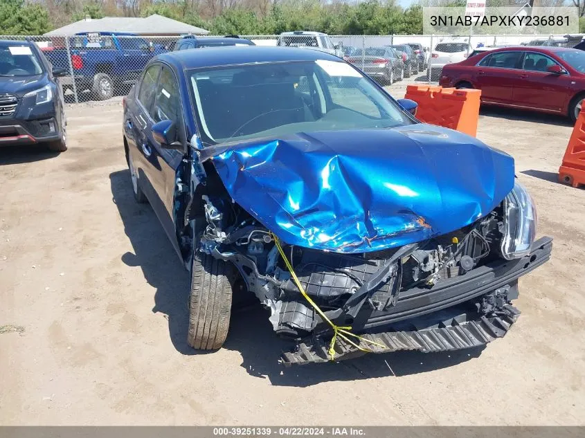 3N1AB7APXKY236881 2019 Nissan Sentra S