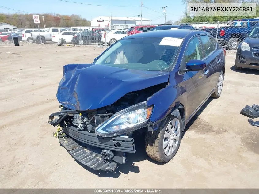 3N1AB7APXKY236881 2019 Nissan Sentra S