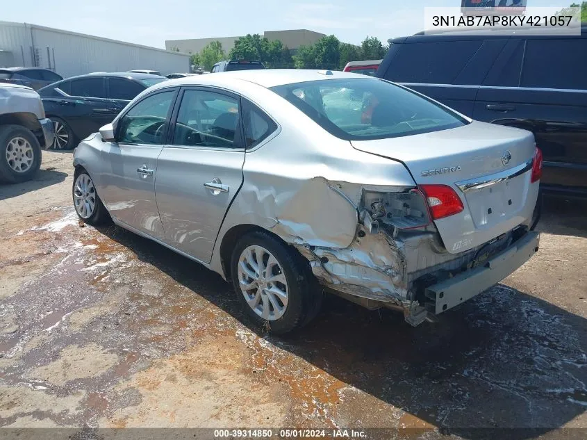 2019 Nissan Sentra Sv VIN: 3N1AB7AP8KY421057 Lot: 39314850