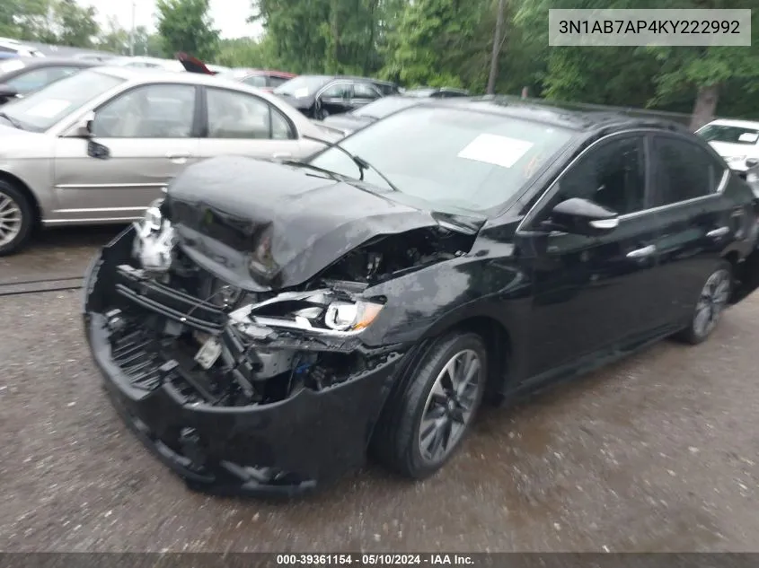 2019 Nissan Sentra Sr VIN: 3N1AB7AP4KY222992 Lot: 39361154