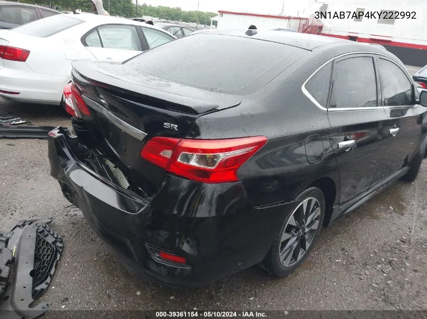 2019 Nissan Sentra Sr VIN: 3N1AB7AP4KY222992 Lot: 39361154