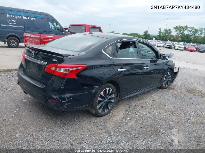 2019 Nissan Sentra Sr VIN: 3N1AB7AP7KY434480 Lot: 39399430