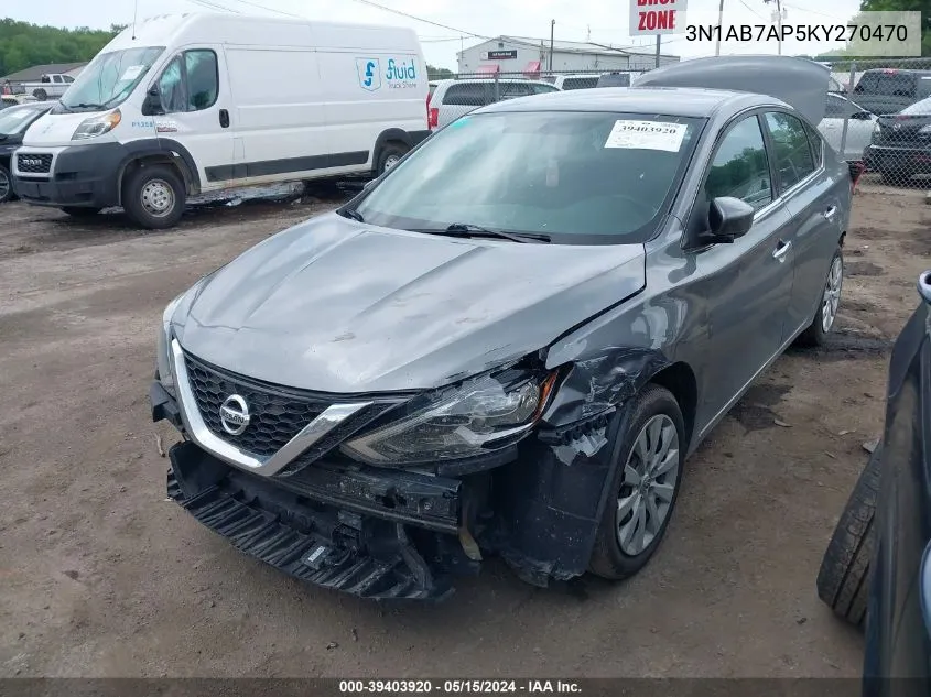 2019 Nissan Sentra S VIN: 3N1AB7AP5KY270470 Lot: 39403920