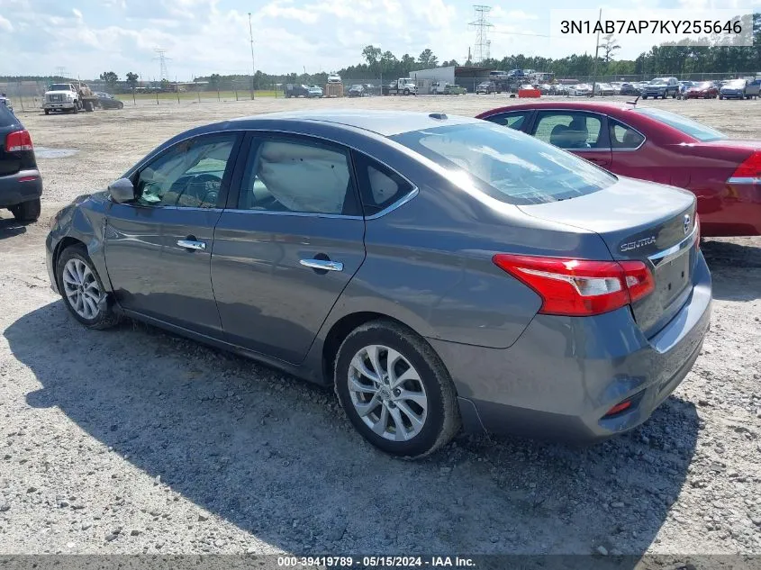 2019 Nissan Sentra Sv VIN: 3N1AB7AP7KY255646 Lot: 39419789