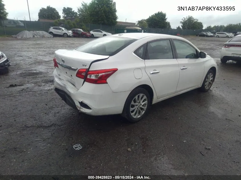 2019 Nissan Sentra Sv VIN: 3N1AB7AP8KY433595 Lot: 39428823