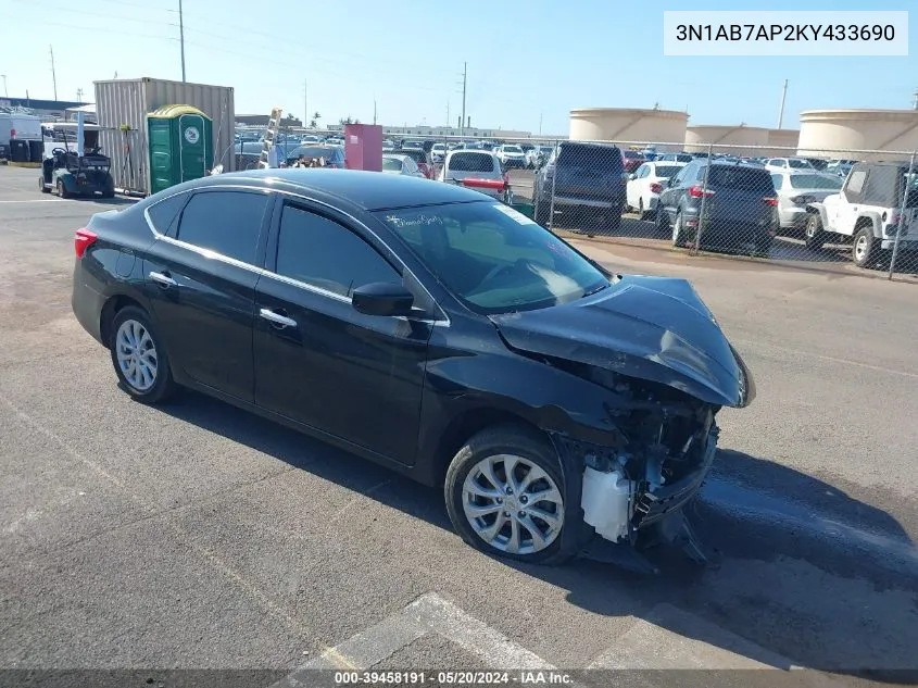 2019 Nissan Sentra Sv VIN: 3N1AB7AP2KY433690 Lot: 39458191