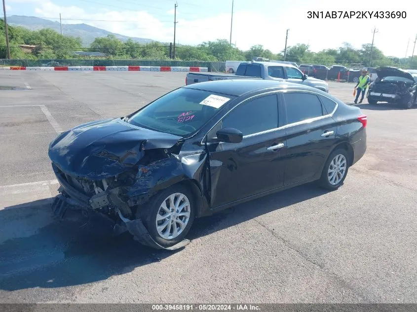 3N1AB7AP2KY433690 2019 Nissan Sentra Sv